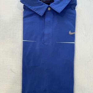 Nike Tiger Woods Dri-FIT Golf Blue Polo Shirt Lg